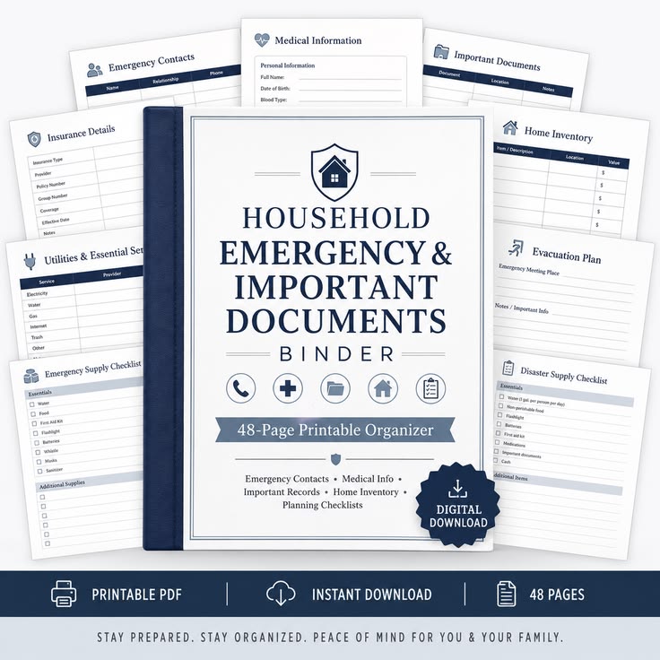 Emergency Preparedness Binder & Family Emergency Planner