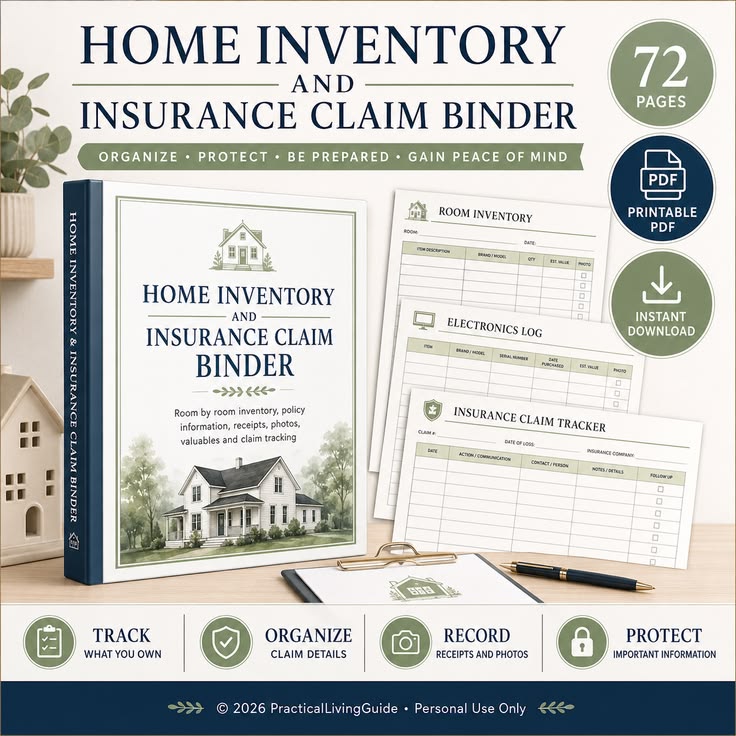 Home Inventory Binder & Household Records Organizer