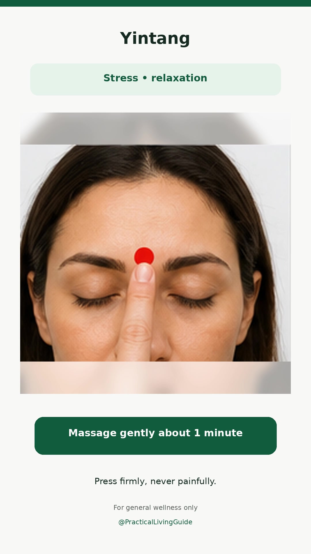 Acupressure demonstration showing a finger pressing a marked pressure point on the body.