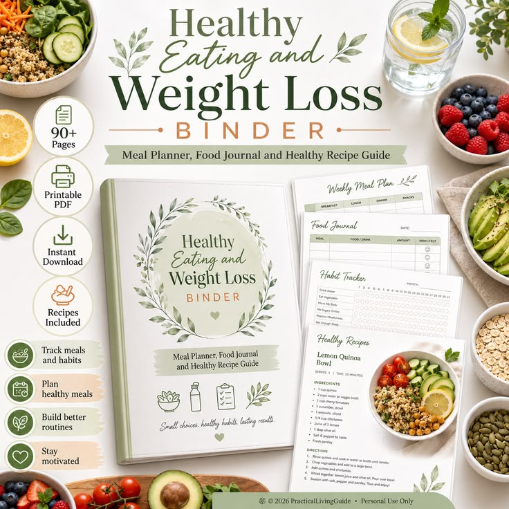 Weight Loss Tracker Binder & Healthy Progress Planner
