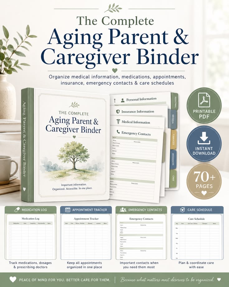 Aging Parent Care Binder & Senior Care Organizer