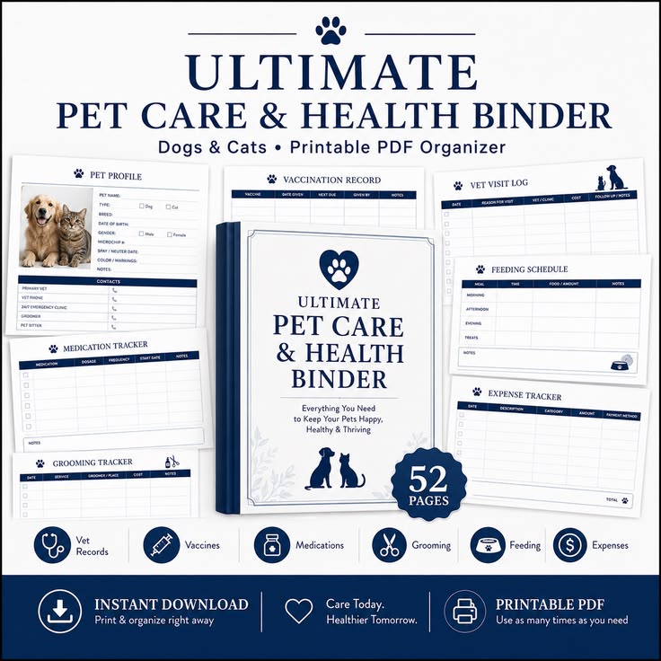 Ultimate Pet Care & Health Binder