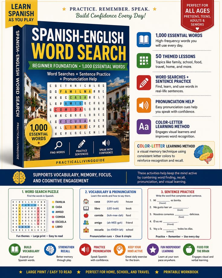 Spanish-English Word Search Workbook