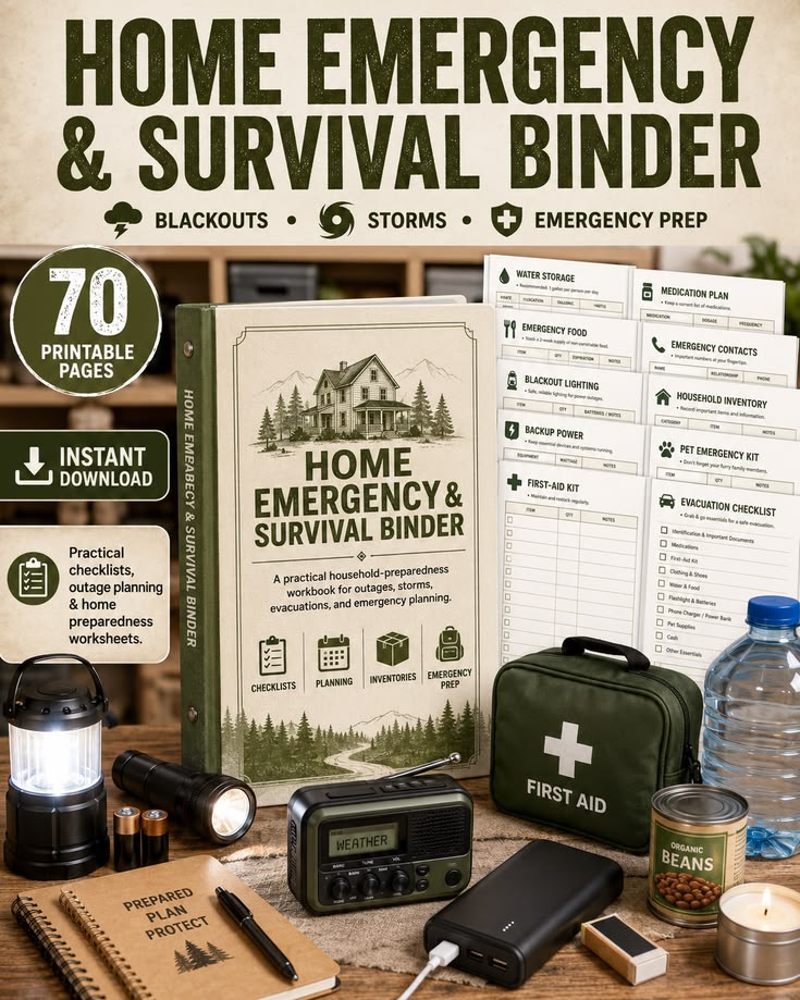 Home Emergency & Survival Binder – 70 Pages